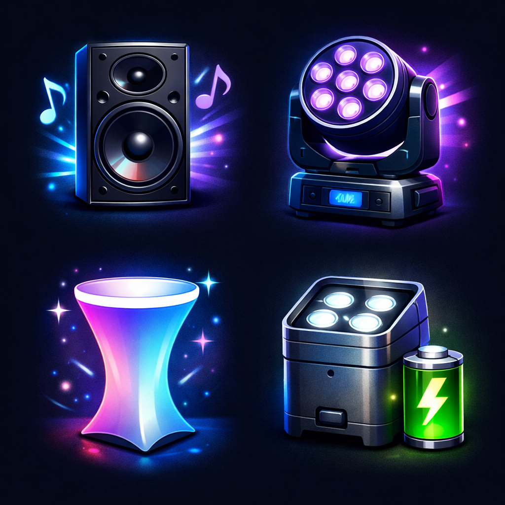 Eventbeleuchtung Outdoor Akku